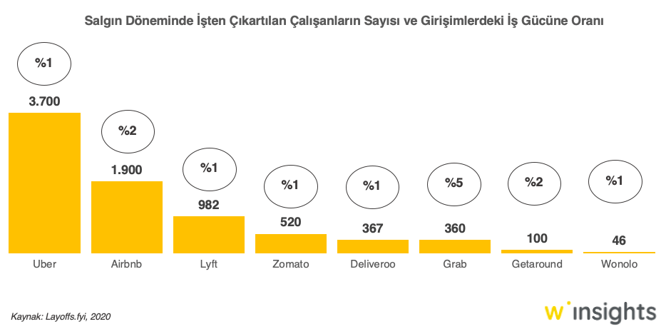 Salgın Döneminde İşten Çıkartılan Çalışanların Sayısı ve Girişimlerdeki İş Gücüne Oranı