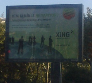 İstanbul, Yıldız'daki Xing Billboard reklamı