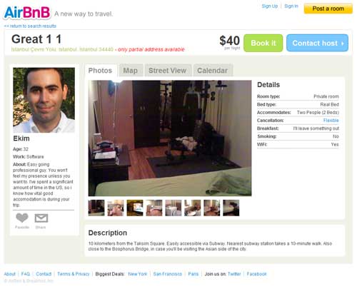 Y-Combinator yatırımı AirBnB ile yatacak yer bulmak çok kolay!