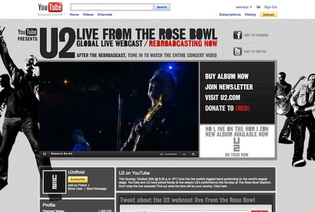 U2 Konseri YouTube Üzerinden Canlı Yayında!