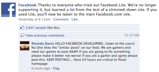 Facebook Lite Versiyonunu Sonlandırdı
