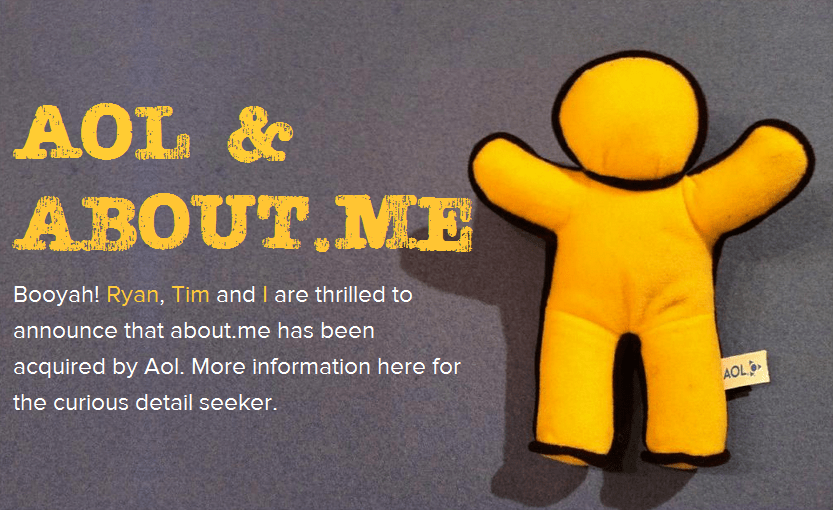 AOL About.me'yi Satın Aldı