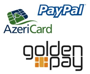 Paypal, AzeriCard, GoldenPay