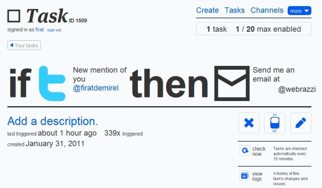 ifttt'te örnek bir görev ifttt'te örnek bir görev