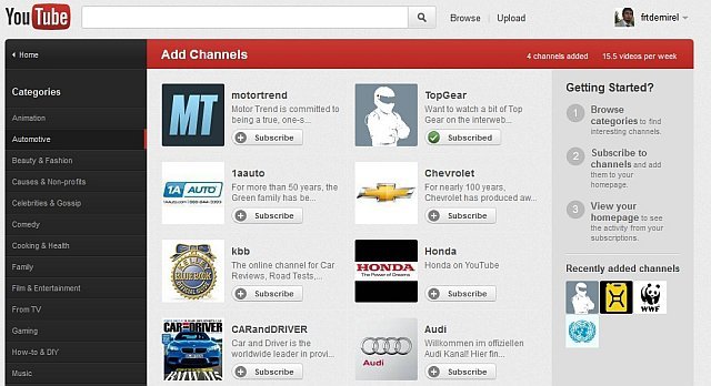 Yeni Youtube'da Kanalları Önizleyip Abone Olabiliyorsunuz