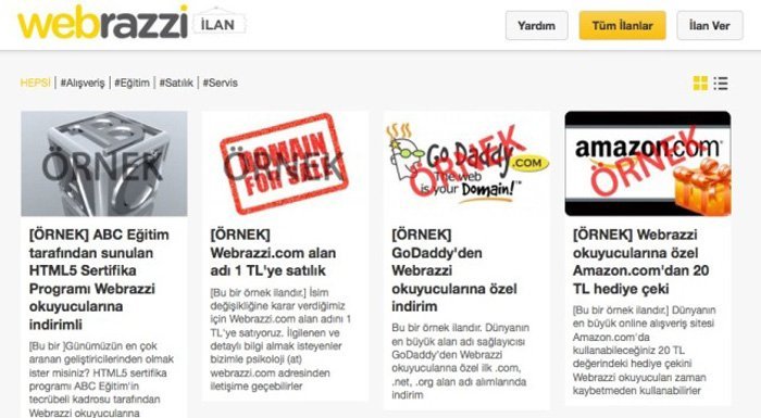 Webrazzi İlan: Webrazzi okuyucularına özel ilanlar, teklifler ve fırsatlar