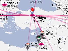 AFP'den diplomaside Twitter trafiğini gösteren harita