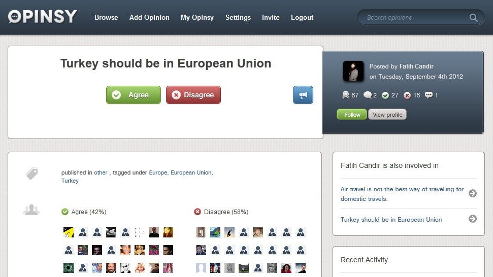 Opinsy kapılarını açtı ve fikir havuzu dolmaya başladı