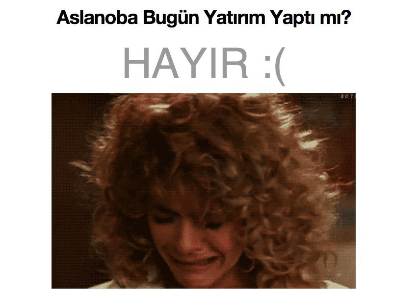 Beklenen site açıldı: AslanobaYatirimYaptiMi.com