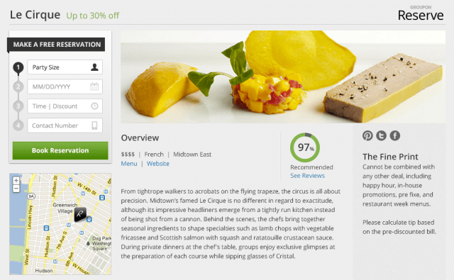 groupon reserve restoran rezervasyon