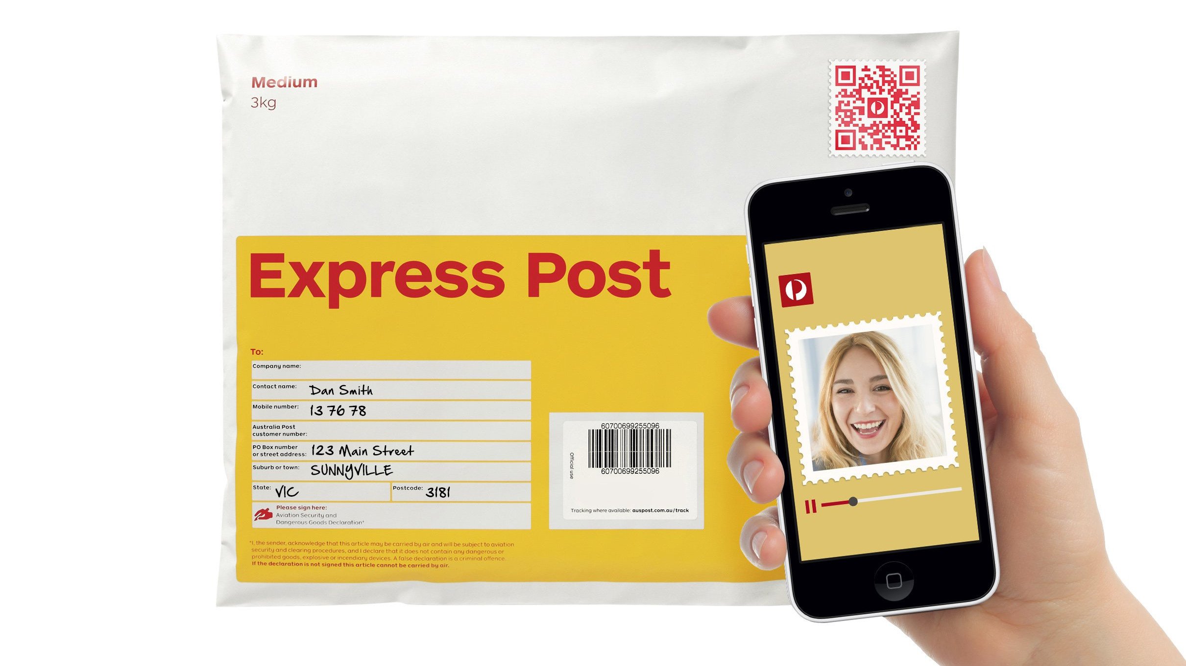 Avustralya posta teşkilatından video gönderimi de yapabilen QR kodlu pul