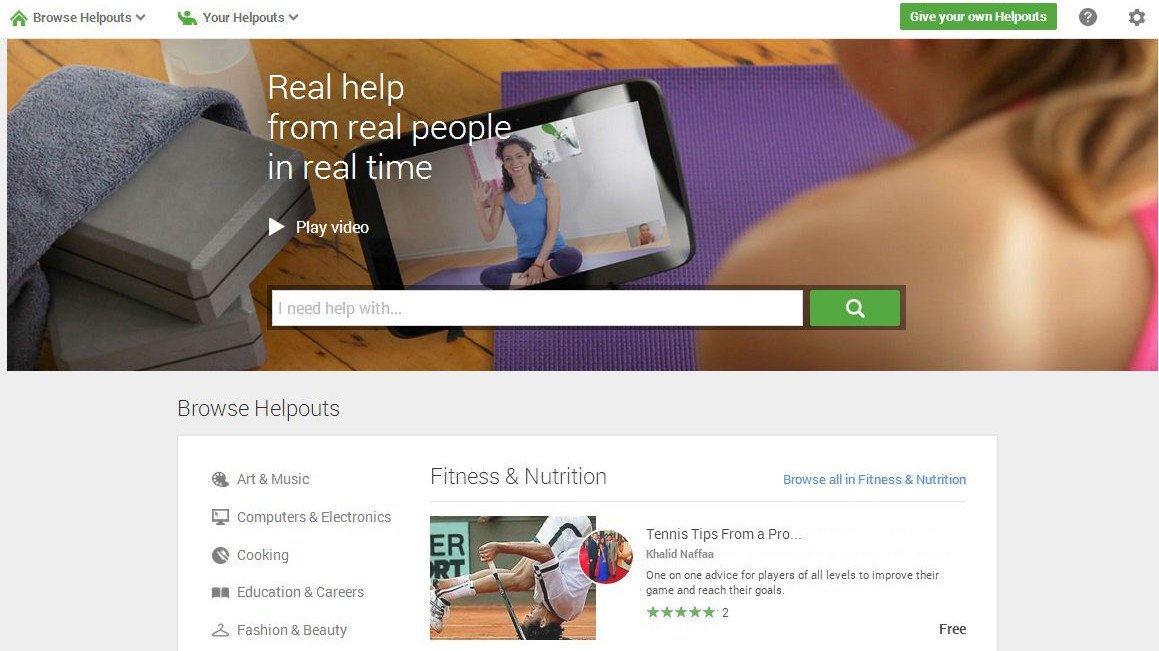 Google'ın uzmanlar için pazar yeri Helpouts açıldı