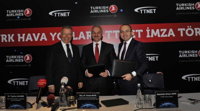  TTNET, Türk Hava Yolları'nın internet servis sağlayıcısı ve marka ortağı oldu