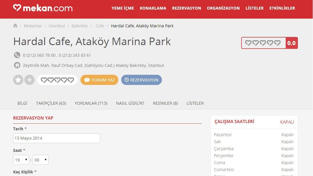 Mekanlara online rezervasyon yapılabilen Mekan.com açıldı