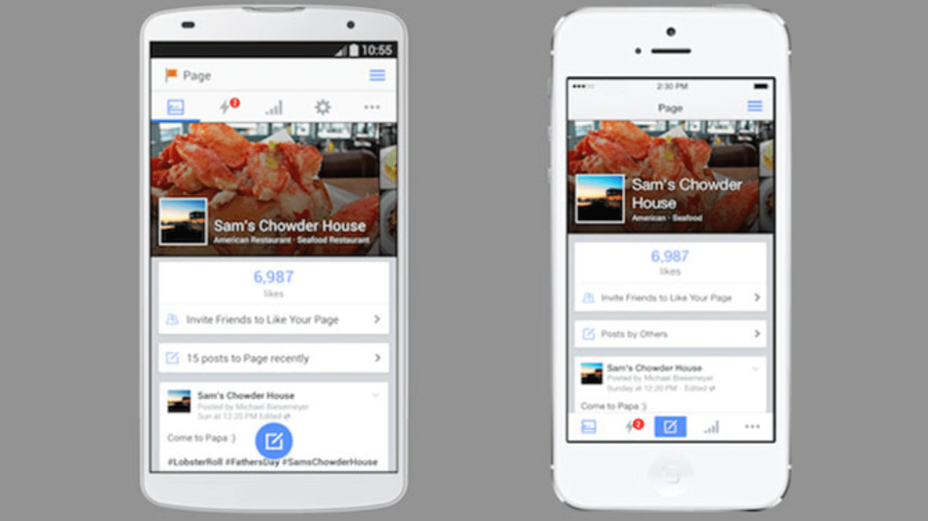 Facebook, sayfa yönetimi uygulamasını güncelledi