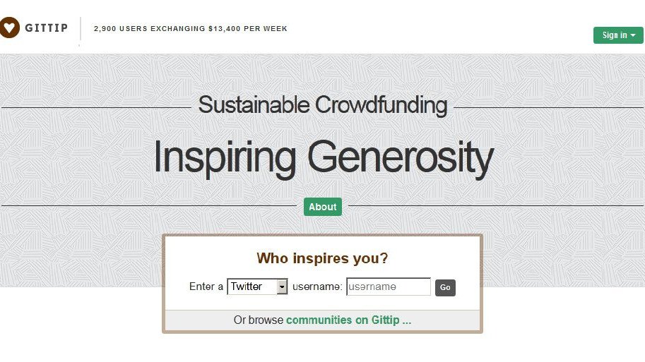 Gittip.com: Sürdürülebilir kitlesel fonlama girişimi