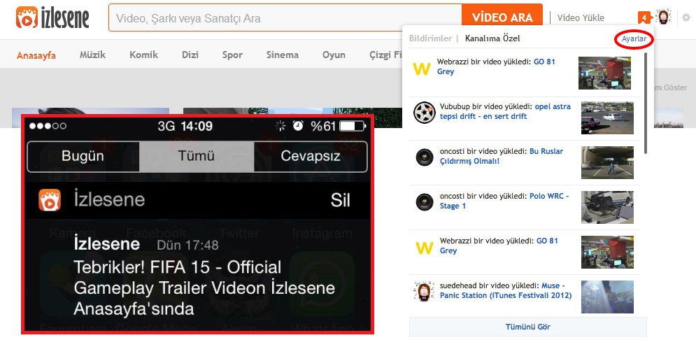 izlesene mobil bildirimler video