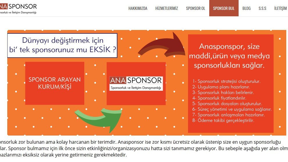 Potansiyel sponsorlarla sponsor arayanlar AnaSponsor.com'da buluşuyor