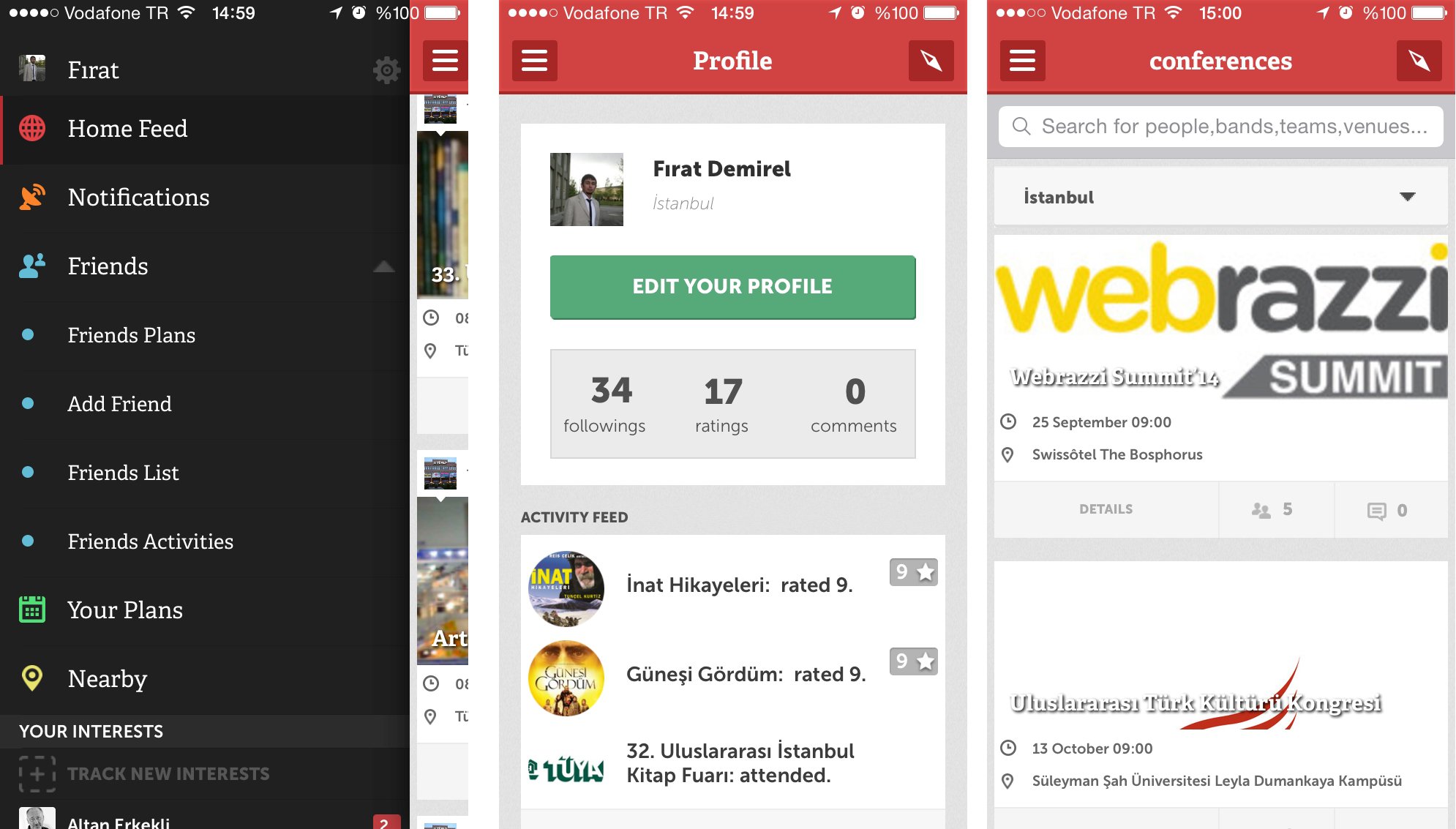 dakick yeni iphone uygulamasi etkinlikler