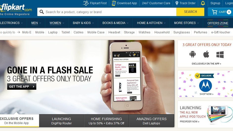 Hindistan'ın en büyük e-ticaret girişimi Flipkart'a 1 milyar dolar yatırım