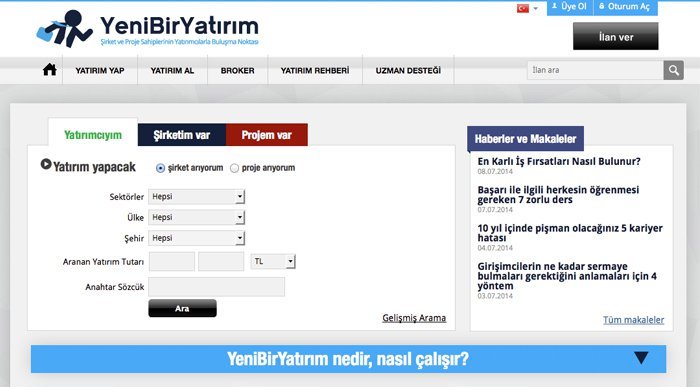 Şirket ve proje sahiplerini yatırımcılarla buluşturma platformu: YeniBirYatırım