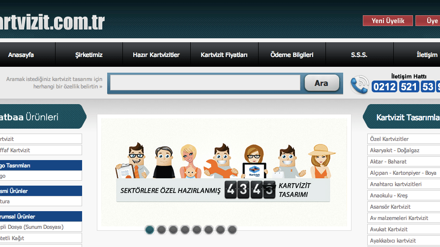 Kartvizit.com.tr, kartvizit dikeyinde bir online matbaa şirketi 