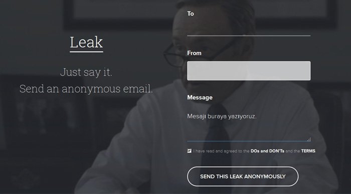 Just Leak It: Anonim e-posta göndermenin kolay yolu
