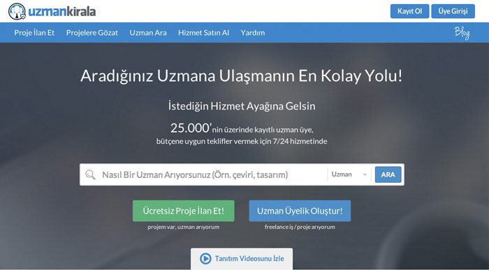 Yenilenen UzmanKirala.com, fiverr modeliyle Market bölümünü hayata geçirdi