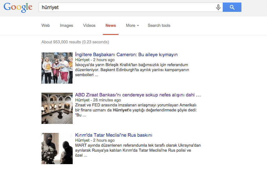 hürriyet google