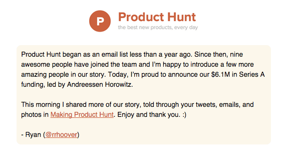 product hunt yatırım