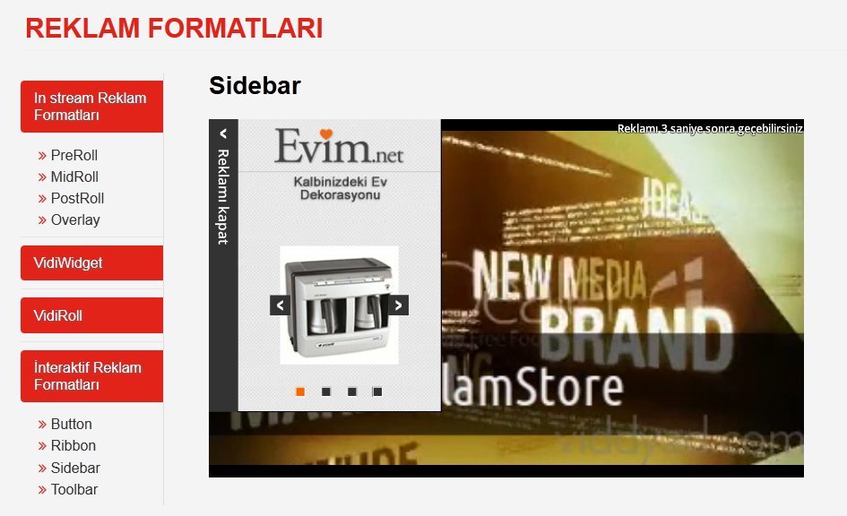reklamvidi reklamstore reklam formatlari