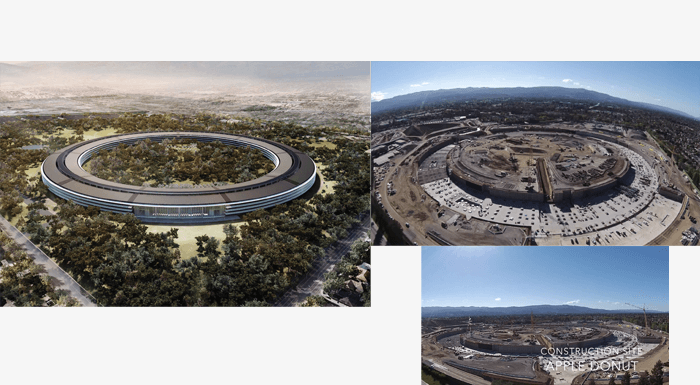 Apple'ın yeni kampüsünün havadan son görüntüleri