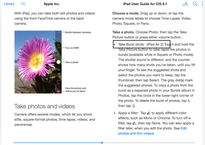 burst mode ipad air 2