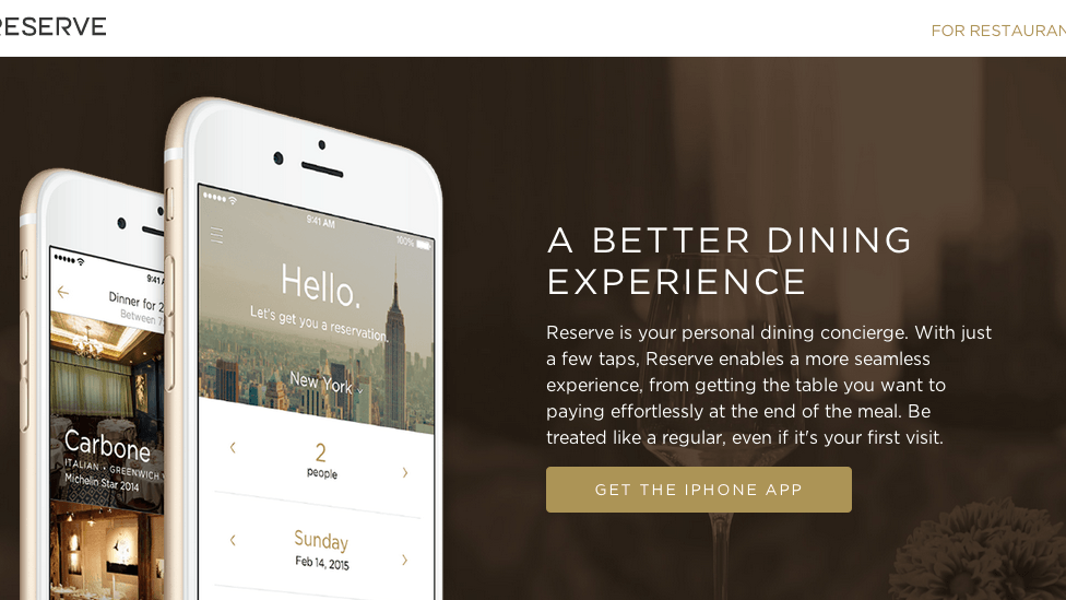 Lüks restoranlar için rezervasyon ve ödeme aracı Reserve, 15 milyon dolar yatırım alıyor
