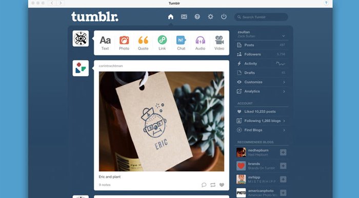 Tumblr resmi Mac uygulamasını yayınladı
