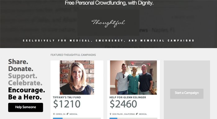 Thoughtful.org: Tıbbi masraflar üzerine odaklanan kitlesel fonlama sitesi