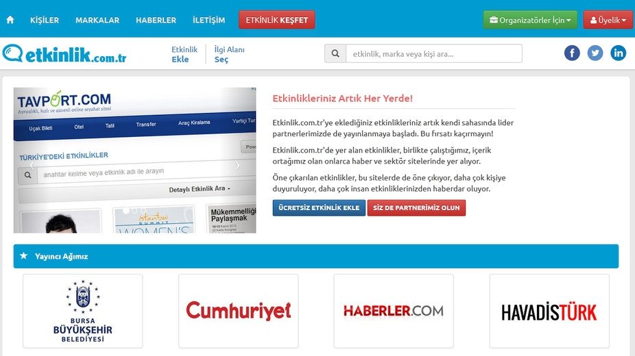 Etkinlik keşif sitesi etkinlik.com.tr, içeriklerini yayıncılara açarak büyüyecek