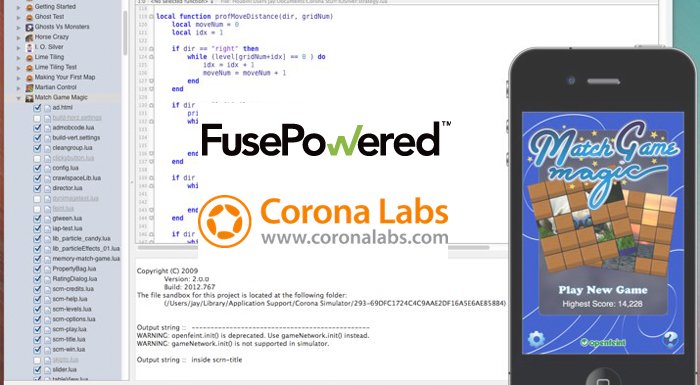 Fuse Powered, popüler iki boyutlu oyun geliştirme platformu Corona Labs'i satın aldı