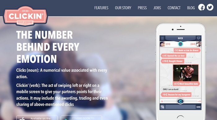 Clickin: Çiftler için puanlamalı mobil mesajlaşma uygulaması