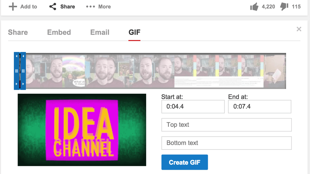 YouTube GIF formatında görsel oluşturma aracını test ediyor
