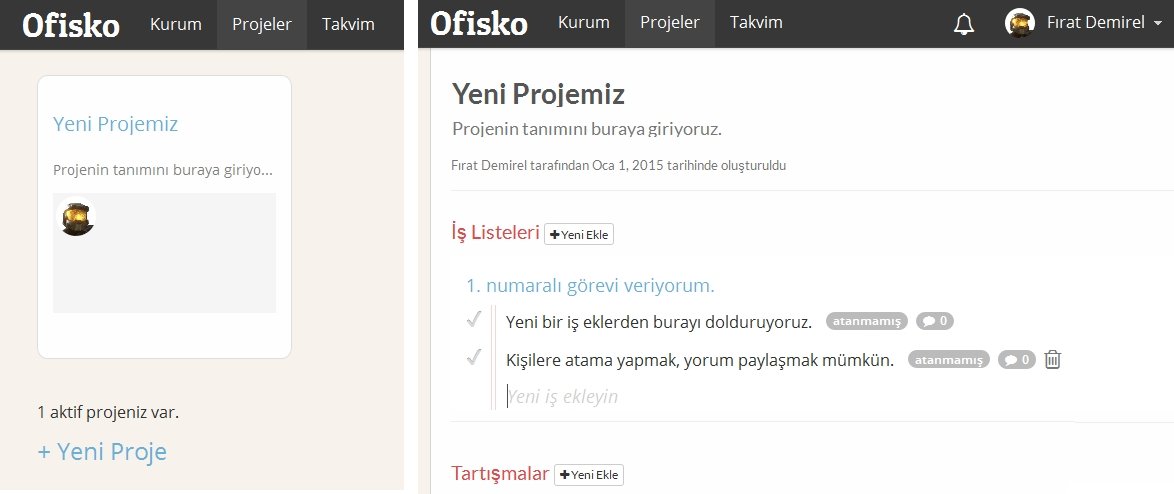 ofisko is proje yonetim uygulamasi