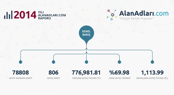 Alanadlari.com 2014'te 777 bin TL'lik alan adı satışı yaptı [İnfografik]