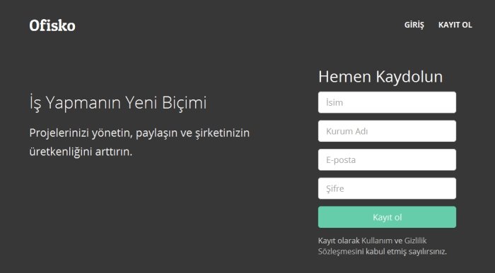Ofisko.com: Girişimciler ve KOBİ'ler için minimalist bir proje yönetim uygulaması
