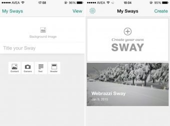 sway for iphone uygulamasi
