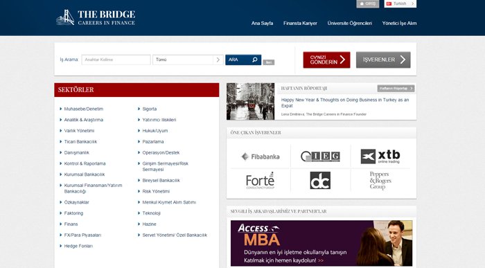 Finans dikeyinde kariyer portalı girişimi: thebridgecareers.com