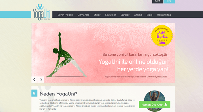 Online ortamda yoga yapmanızı sağlayan yerli girişim: YogaUni.com