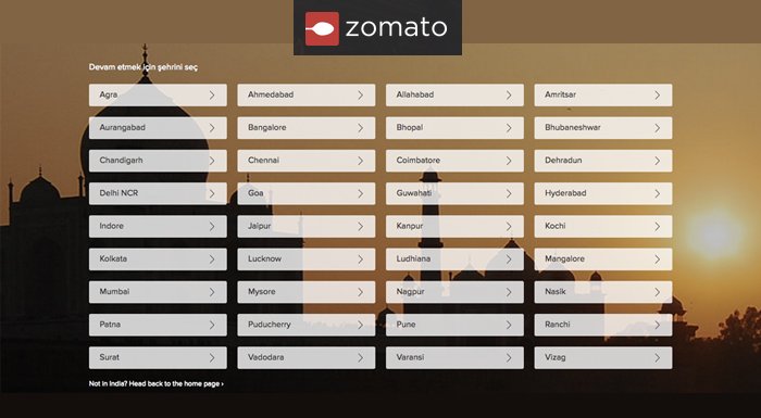 Zomato, mobil uygulaması üzerinden yemek sipariş servisini başlatıyor