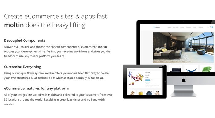 Moltin, sunduğu API ile kolayca e-ticaret modülüne sahip olabilmenizi sağlıyor