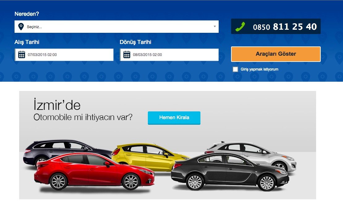 tasit.com araç kirala ekran