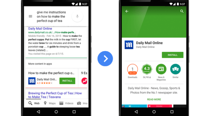Google, Android'deki arama sonuçlarında yeni uygulama keşfini öne çıkarmaya başladı